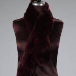 Burgundy Rex Rabbit Fur Scarf