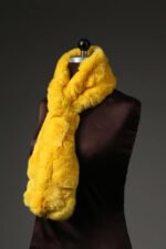 Yellow Rex Rabbit Fur Scarf - Image 4