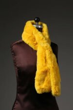 Yellow Rex Rabbit Fur Scarf - Image 3