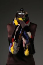 Multi Color Rex Rabbit Fur Scarf - Image 3
