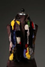 Multi Color Rex Rabbit Fur Scarf