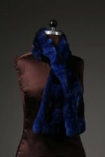 Blue Black Rex Rabbit Fur Scarf collar - Image 4