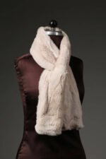 Cream Rex Rabbit Fur Scarf - Image 3