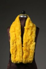 Yellow Rex Rabbit Fur Scarf - Image 5