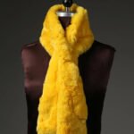 Yellow Rex Rabbit Fur Scarf