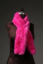 Pink Rex Rabbit Fur Scarf collar - Image 2