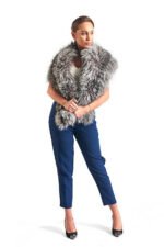 Long Silver Fox Fur Collar - Image 2