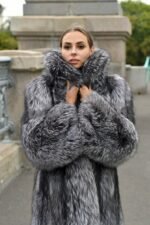 Fallon | Luxury Silver Fox Fur Coat - Image 4
