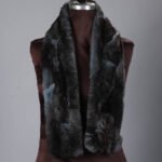 Charcoal Rex Rabbit Fur Scarf