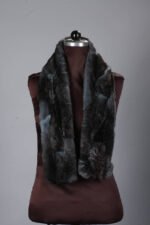 Charcoal Rex Rabbit Fur Scarf