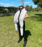 Luxury Blue Fox Fur Boa With Tails - Image 2