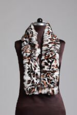 Leopard Print Rex Fur Scarf - Image 2