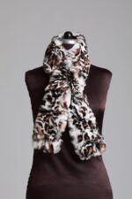 Leopard Print Rex Fur Scarf