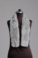 Light Gray Rex Fur Scarf - Image 2
