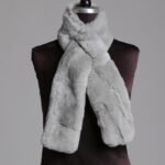 Light Gray Rex Fur Scarf