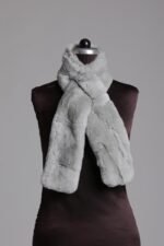 Light Gray Rex Fur Scarf