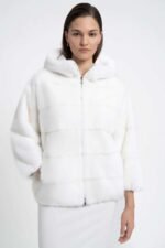 Sakura | Luxury Scandinavian White Mink Fur Cape – Jacket - Image 4