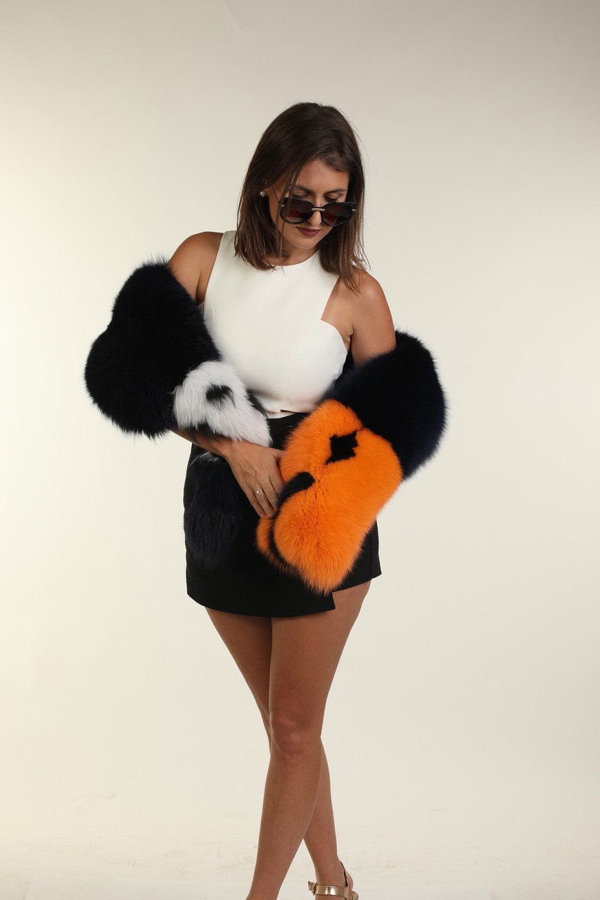 Multi Color Fox Fur Collar - Image 4