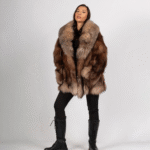 Arden | Luxury Scandinavian Crystal Fox Fur Jacket With Lavish Smoking Collar