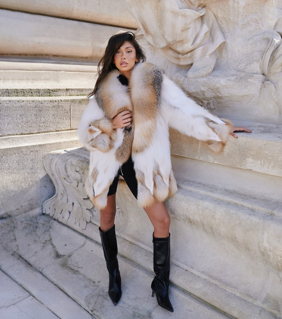 pxbee_eraser_2025-12-03_14-45-32 Jaine | Luxury Scandinavian Golden Island Fox Fur Jacket With Lavish Smoking Collar - Image 1