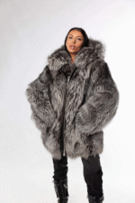 Melita | Real Silver Fox Fur Jacket With Hood