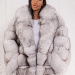 Villie | Luxury Scandinavian Blue Fox Fur Jacket With Lavish Fur Collar