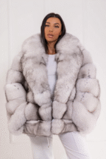 Villie | Luxury Scandinavian Blue Fox Fur Jacket With Lavish Fur Collar