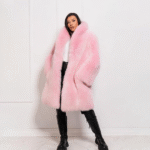 Kairi | Luxury Scandinavian Fox Fur Coat Dyed Pink With Lavish Shawl Collar