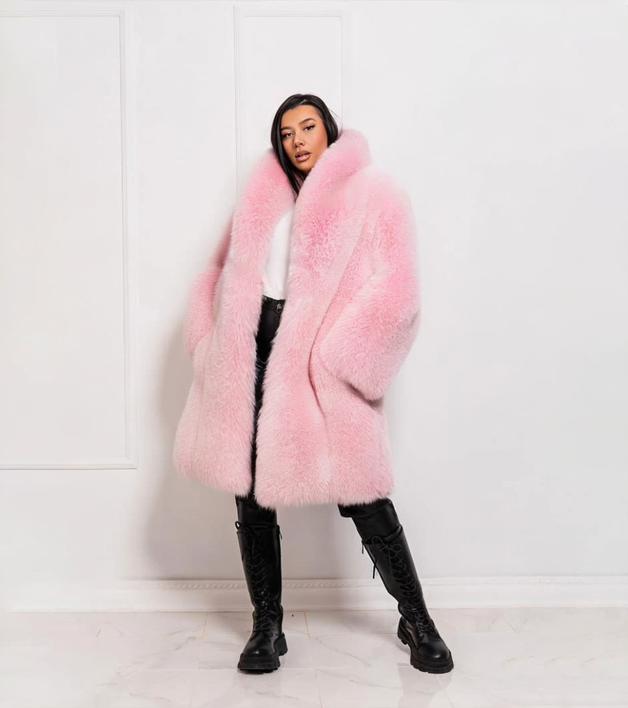 pxbee_eraser_2025-12-13_19-44-20 Kairi | Luxury Scandinavian Fox Fur Coat Dyed Pink With Lavish Shawl Collar - Image 1