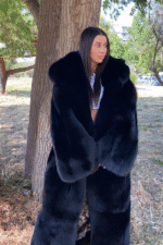 Sussan | Blue Fox Coat Full Skins With Hood