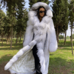 Audrey | Luxury Artic Marble Fox Fur Coat