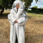 Kaydence | Luxury Rare Artic Cross Marble Fox Full Length Coat