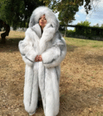 Kaydence | Luxury Rare Artic Cross Marble Fox Full Length Coat