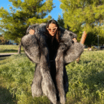 Zoe | Luxury Silver Fox Fur Coat With Huge Collar