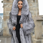 Amelia | Luxury Silver Fox Fur Jacket – Coat With Whole Skins
