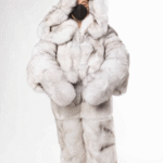 Nora | Blue Fox Double Side Fur Costume With Huge Double Side Hood