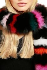 Rainbow Fox Fur Scarf