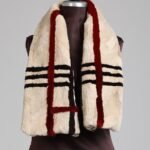 Sheared Beaver Fur Scarf Striped