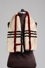 Sheared Beaver Fur Scarf Striped