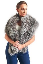 Long Silver Fox Fur Collar