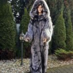 Lenora | Luxury Double Side Silver Fox Fur Costume With Fur Mittens & Fur Boots