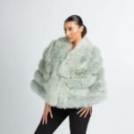 Ariyah | Luxury Pistachio Fox Fur Cape / Etol