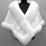 Casey | Luxury Wedding White Mink With Fox Trimming Bridal Fur Cape