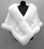 Casey | Luxury Wedding White Mink With Fox Trimming Bridal Fur Cape
