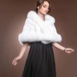 Tru | Luxury Wedding White Mink With Fox Trimming Bridal Fur Cape