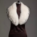 White Fox Fur Collar Silver Tips