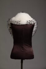 White Fox Fur Collar Silver Tips - Image 2