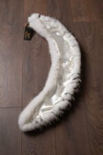 White Fox Fur Collar Silver Tips - Image 7