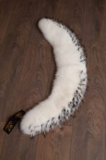 White Fox Fur Collar Silver Tips - Image 5