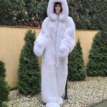 Londyn | Luxury Double Side Scandinavian White Fox Fur Costume With Fur Mittens & Fur Boots